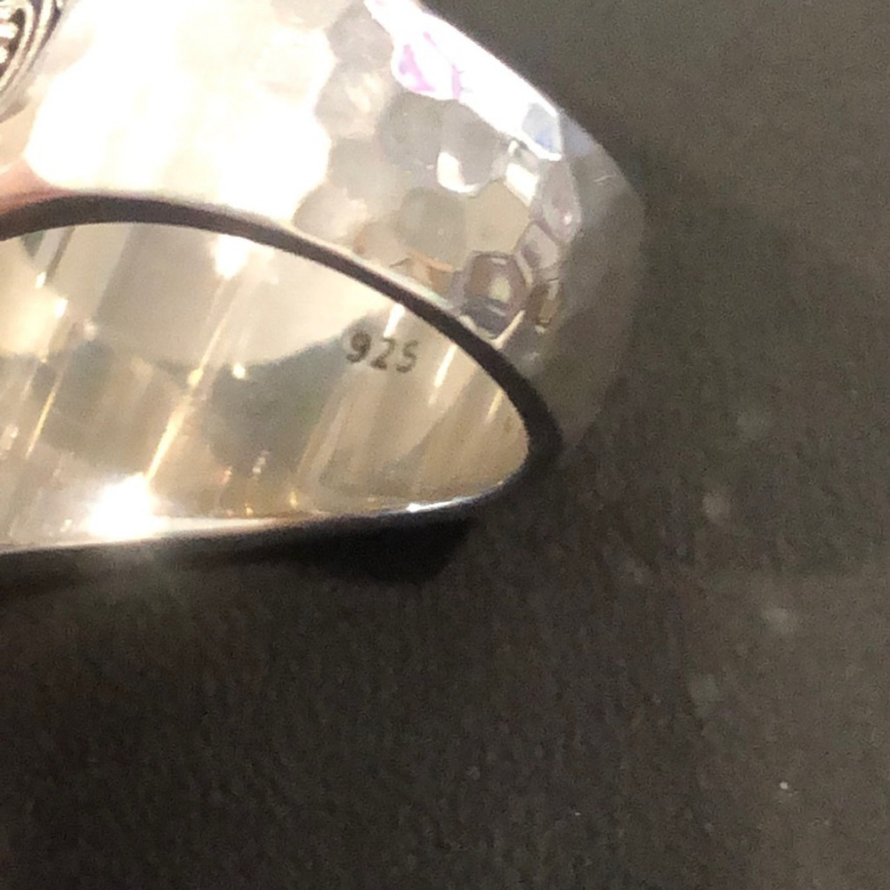 LOIS HILL Sterling Silver Oxidized Cigar Band Ring Granulated Cutout Design NWT - Picture 12 of 17